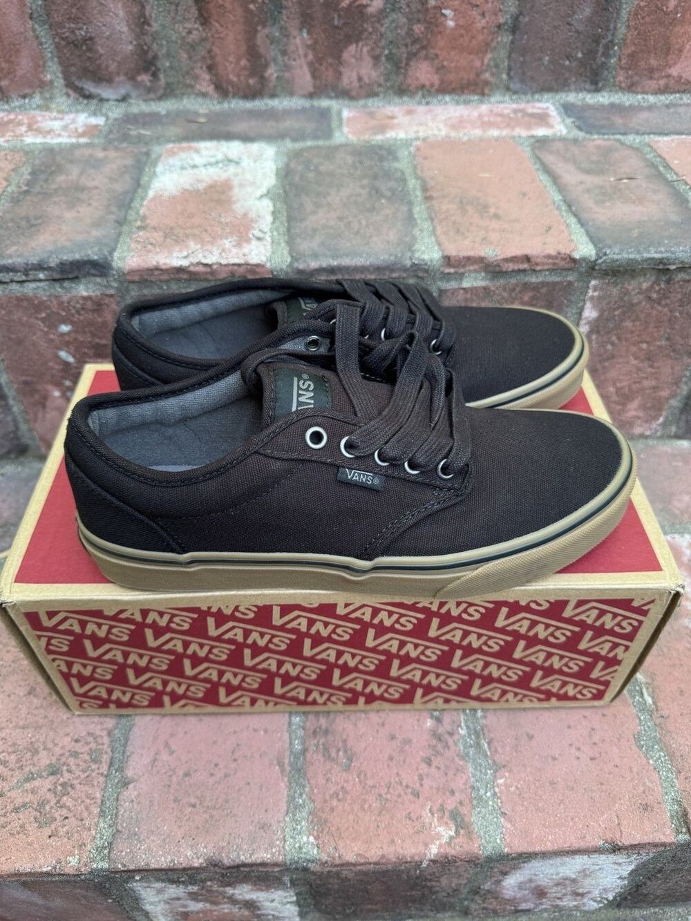 Vans Atwood Black Gum Sneakers Mens Size 8.5 Canvas Skate Shoes